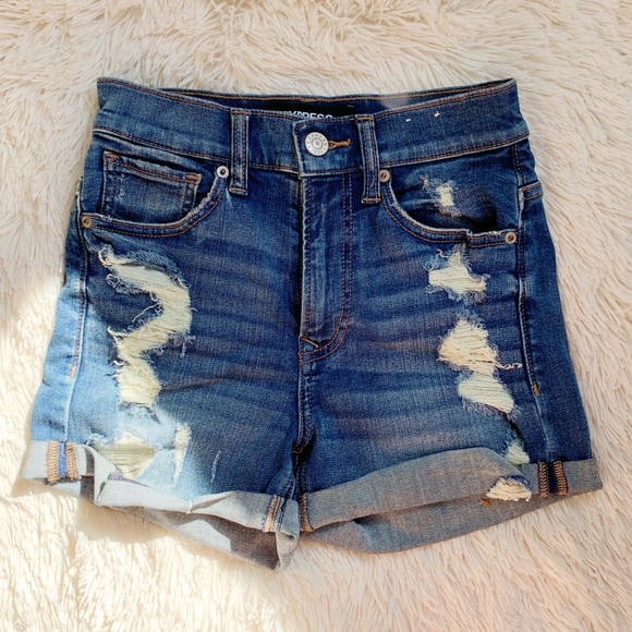 express distressed shorts